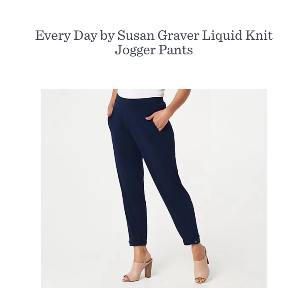 Susan Graver Liquid Knit Pull On Jogger Dress Pants